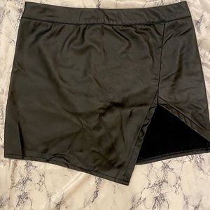 Asymmetrical Faux Leather Skirt
